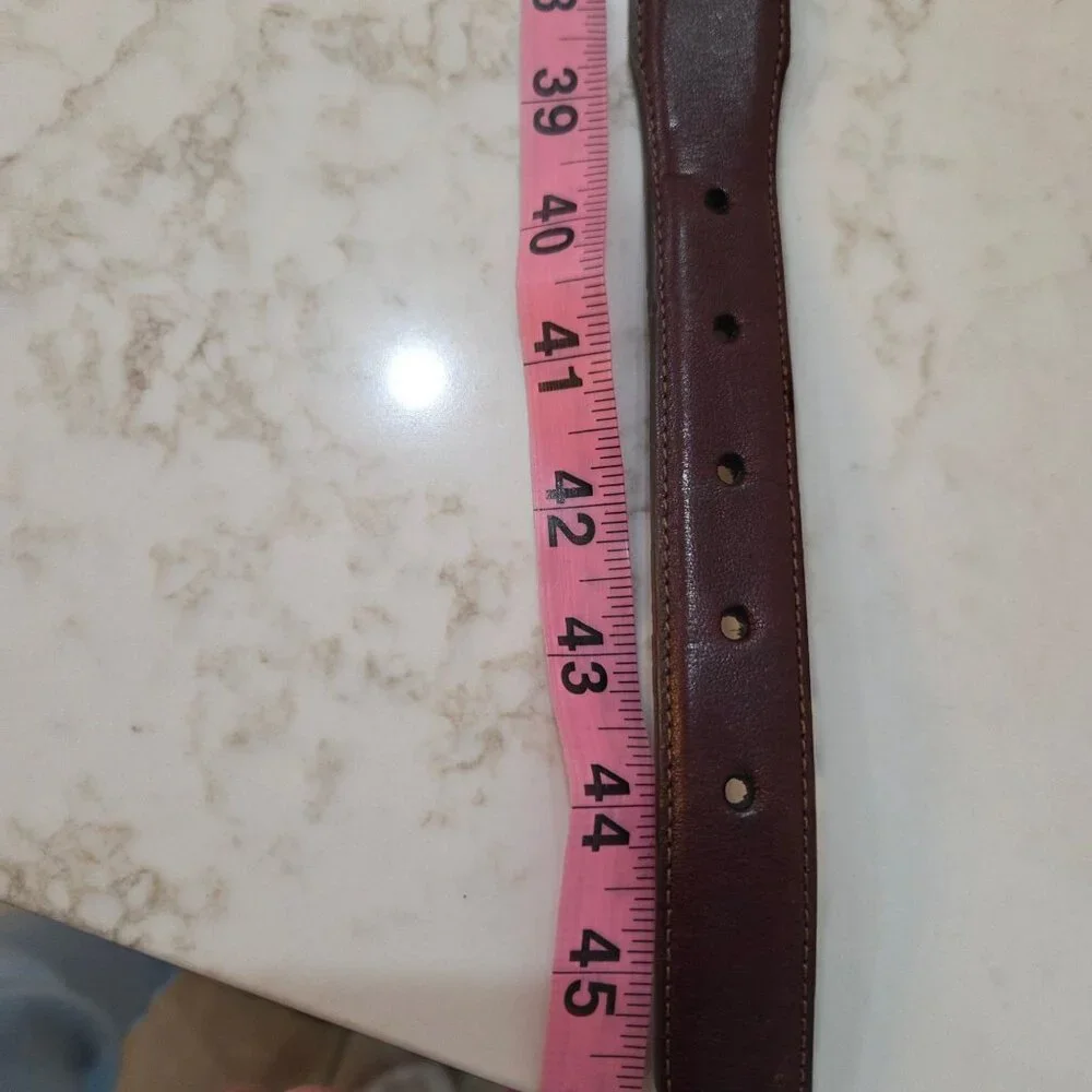 Onyx By Brighton Mens Size 42 Belt Brown & Black‎ Leather Golf Scenes Golf Belt
